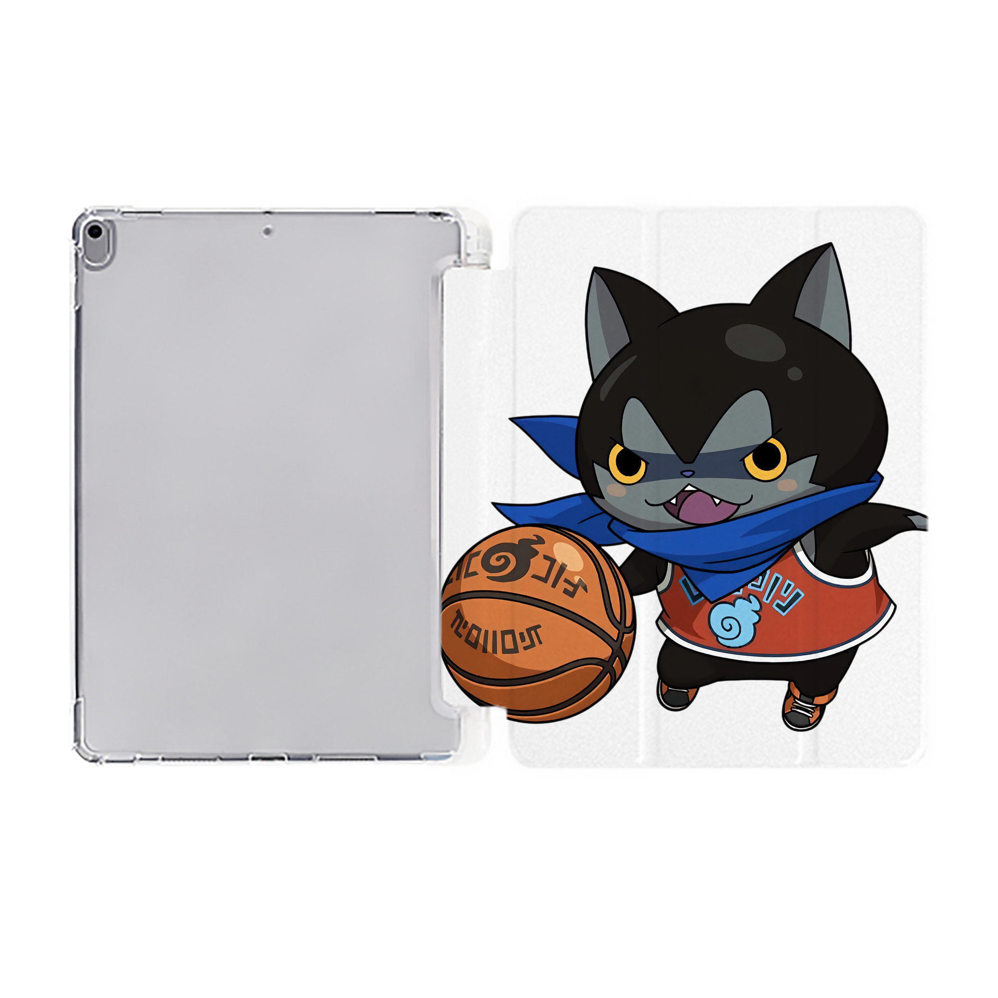（画像用） 妖怪ウォッチ Yo-kai Watch IPad ケース ペン収納付き 三つ折りスタンド PUレザー×シリコン 対応機種9.5/10.5/10.9インチ